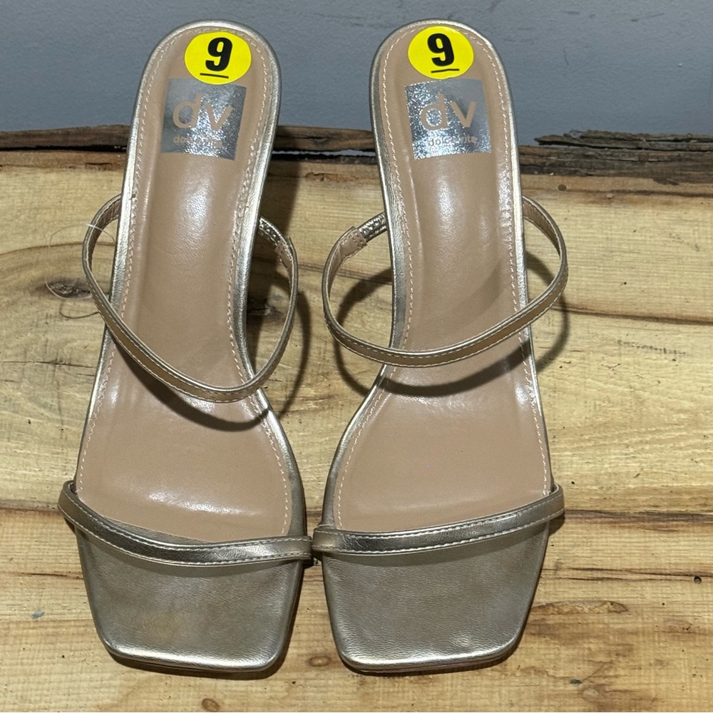 Dolce Vita Light Gold Strappy Heel Sandals Sz 9 A55 - Picture 6 of 10